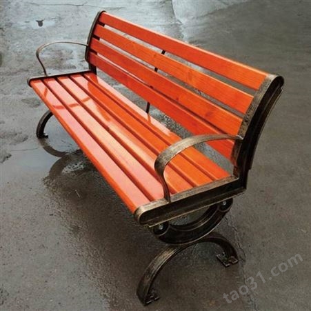泰兴公园椅加工厂 靖江木条铸铁休闲椅 兴化木塑靠背椅定制企业