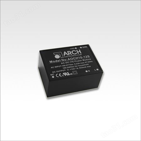ARCH紧凑尺寸AC/DC模块电源10W系列AOCH10-24S AOCH10-12S