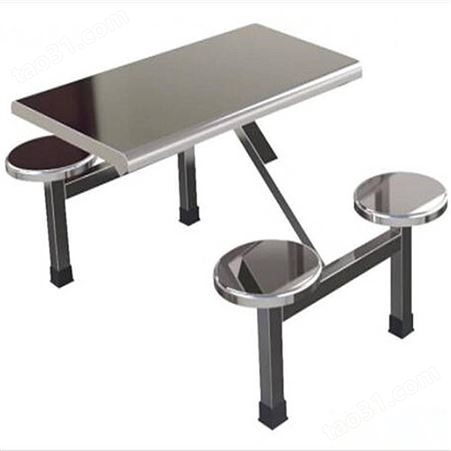 广东学校食堂餐桌椅定做8人不锈钢连体餐桌（康胜工厂）