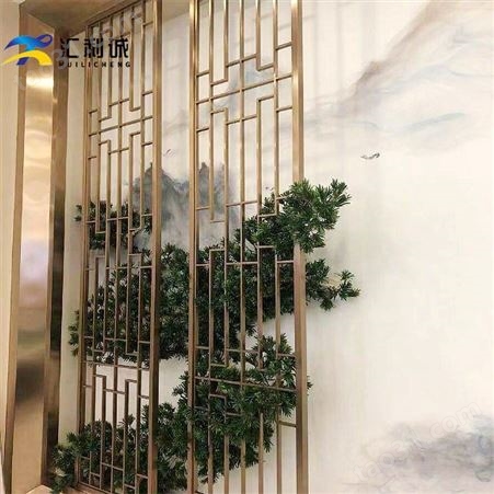 中山酒店电梯玫瑰金屏风隔断 不锈钢屏风定制