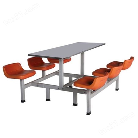 食堂餐桌椅 组合学校员工工厂饭堂4人6人8人位 不锈钢连体桌子