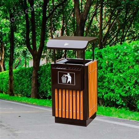 垃圾桶钢木双桶 分类防腐木垃圾箱 仿古景区垃圾桶