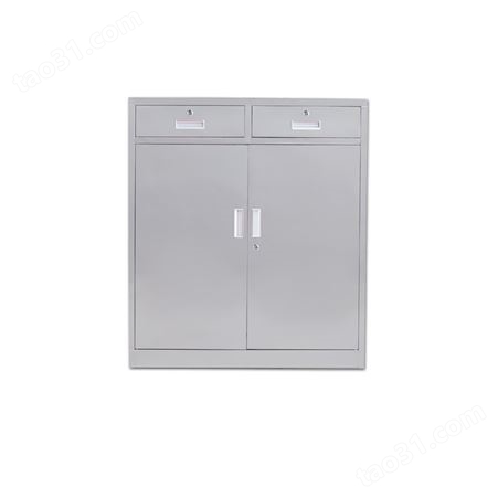 通体对开门玻璃药柜 304不锈钢药品储物柜 器械文件柜工具矮柜