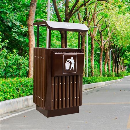 定制户外垃圾箱 公园景区小区垃圾房 户外豪华钢木垃圾箱