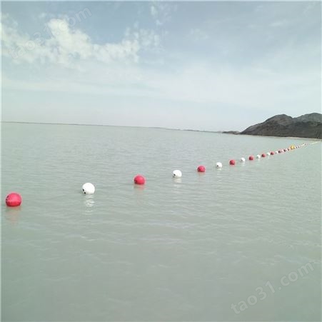 天蔚龙舟赛道隔离直径500mm双耳警示浮球 航道划分警戒线塑料浮子
