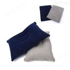 充气靠枕  加厚植绒长形旅行枕 便携式充气枕  户外枕头充气头枕