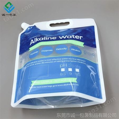 5L自立吸嘴袋定制 液体饮用水户外便携手提塑料吸嘴包装袋 手挽袋