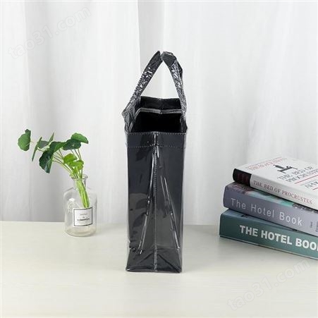 PVC手提黑板纸袋 黑色礼品收纳袋定制 塑料服装店购物袋