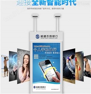 双面屏吊挂广告机电子银行海报机  陕西商场超市宣传