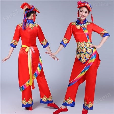 羌族男女表演服少数民族舞蹈服装演出服出租
