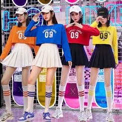 啦啦操服装女成人现代韩版套装足球宝贝校园活力啦啦操演出服